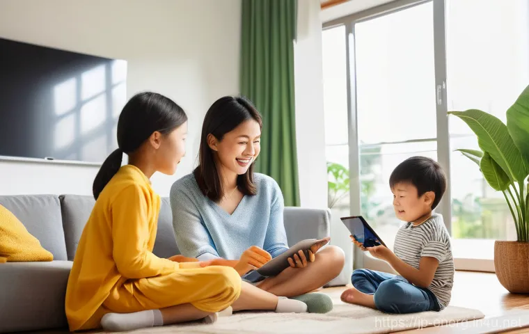 에너지관리 업무일지 작성 방법 - **Prompt 1: Family Engaging with Home Energy Management System**
    "A cozy, brightly lit modern Ja...